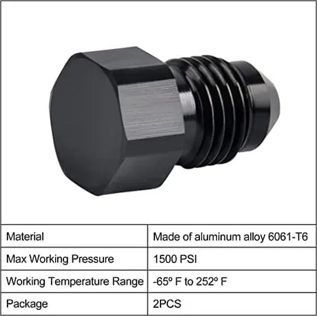 Evilenergy EVIL ENERGY 3/4/6/8/10AN Male Flare Blanking Plug Fitting Adapter AN Hex Cap Plug Aluminum 2PCS