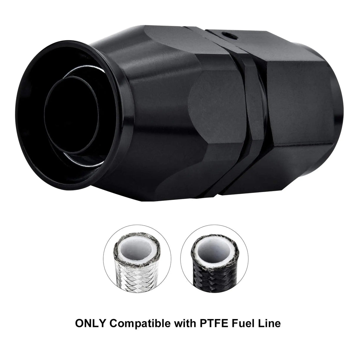 EVIL ENERGY PTFE Hose End Fitting Straight Black for PTFE Hose Only  (3/4/6/8/10AN)