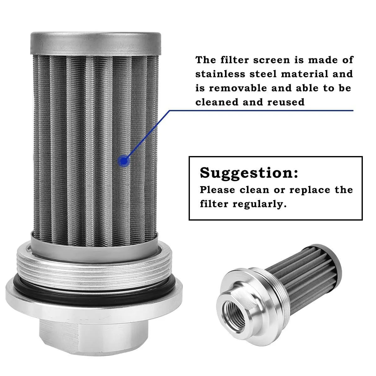EVIL ENERGY 30 Micron Inline Fuel Filter Universal with Adapters