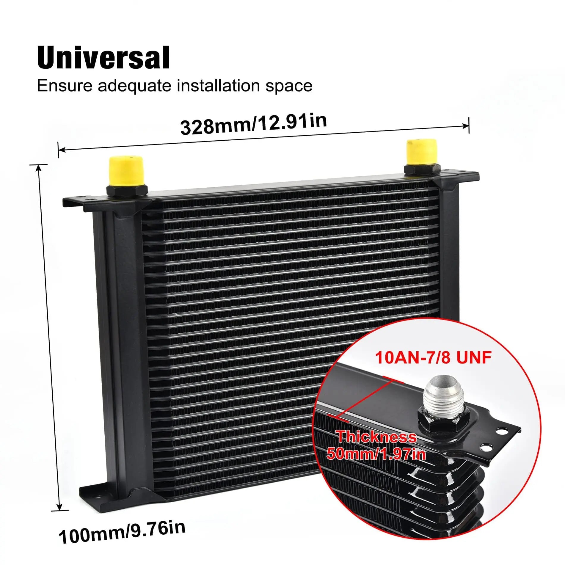 Evilenergy EVIL ENERGY 30 Row AN10-10AN Stacked Plate Oil Cooler Universal Engine Transmission