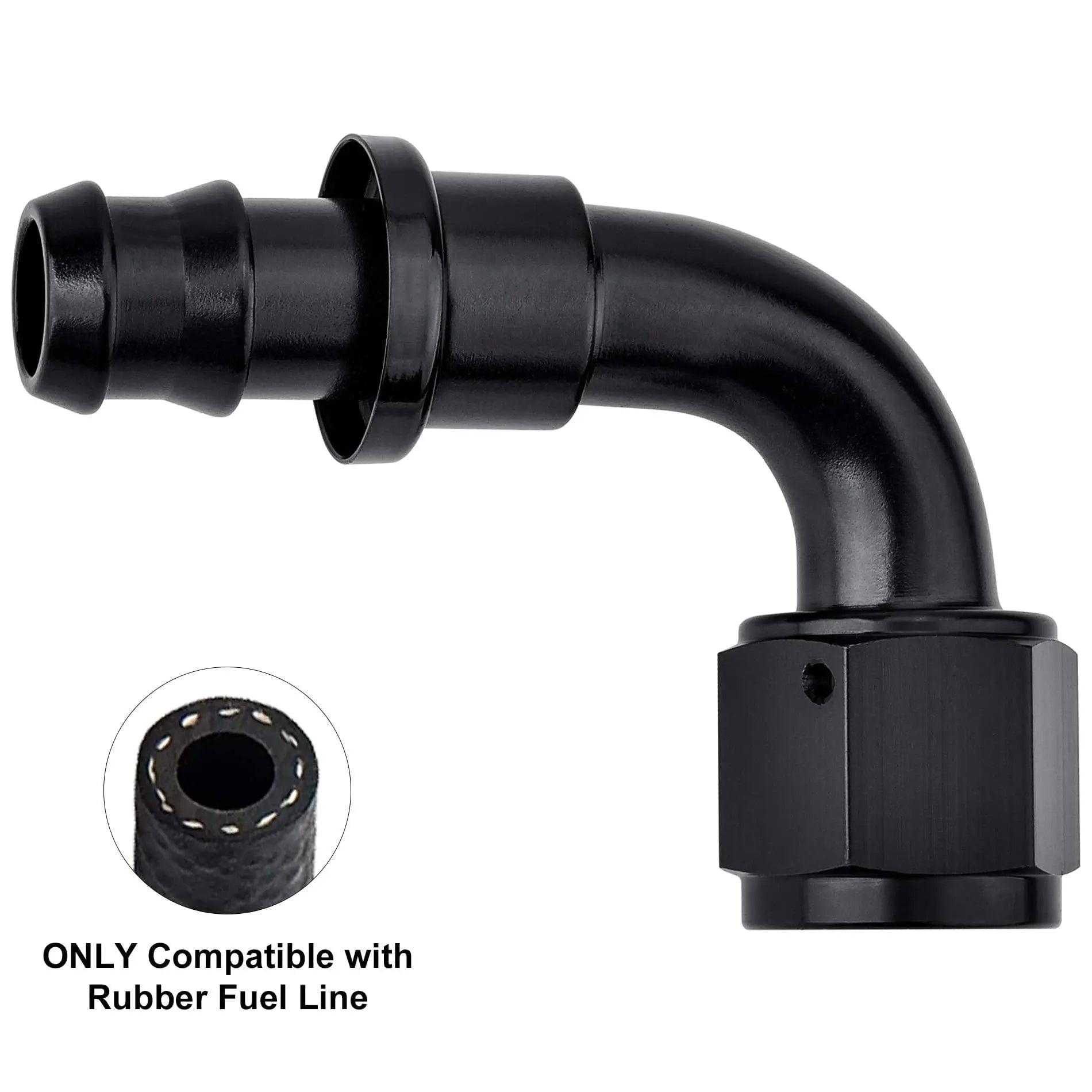 EVIL ENERGY 4/6/8/10/12AN Push Lock Fuel Hose Fitting End 90 Degree ...