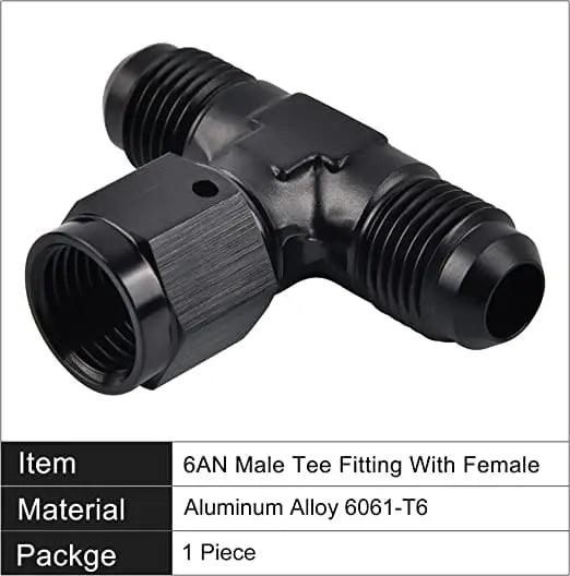 Evilenergy EVIL ENERGY 4/6/8/10AN Male Tee Fitting Adaptor with Female Swivel on Side