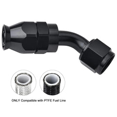 Evilenergy EVIL ENERGY 4/6/8/10AN PTFE Hose End Fitting 45 degree Black for PTFE Hose Only