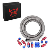 Evilenergy EVIL ENERGY 6/8/10AN CPE Fuel Line Kit Braided Nylon Fuel Hose 10FT Silver