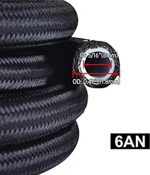 DeatschWerks 10AN Black Nylon Braided PTFE Hose 20 Feet (6-02-0866-20) main image 1