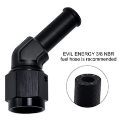 Evilenergy EVIL ENERGY 6/8AN Female to 3/8" 5/16" 1/2" Barb Hose Fitting 45 Degree Swivel