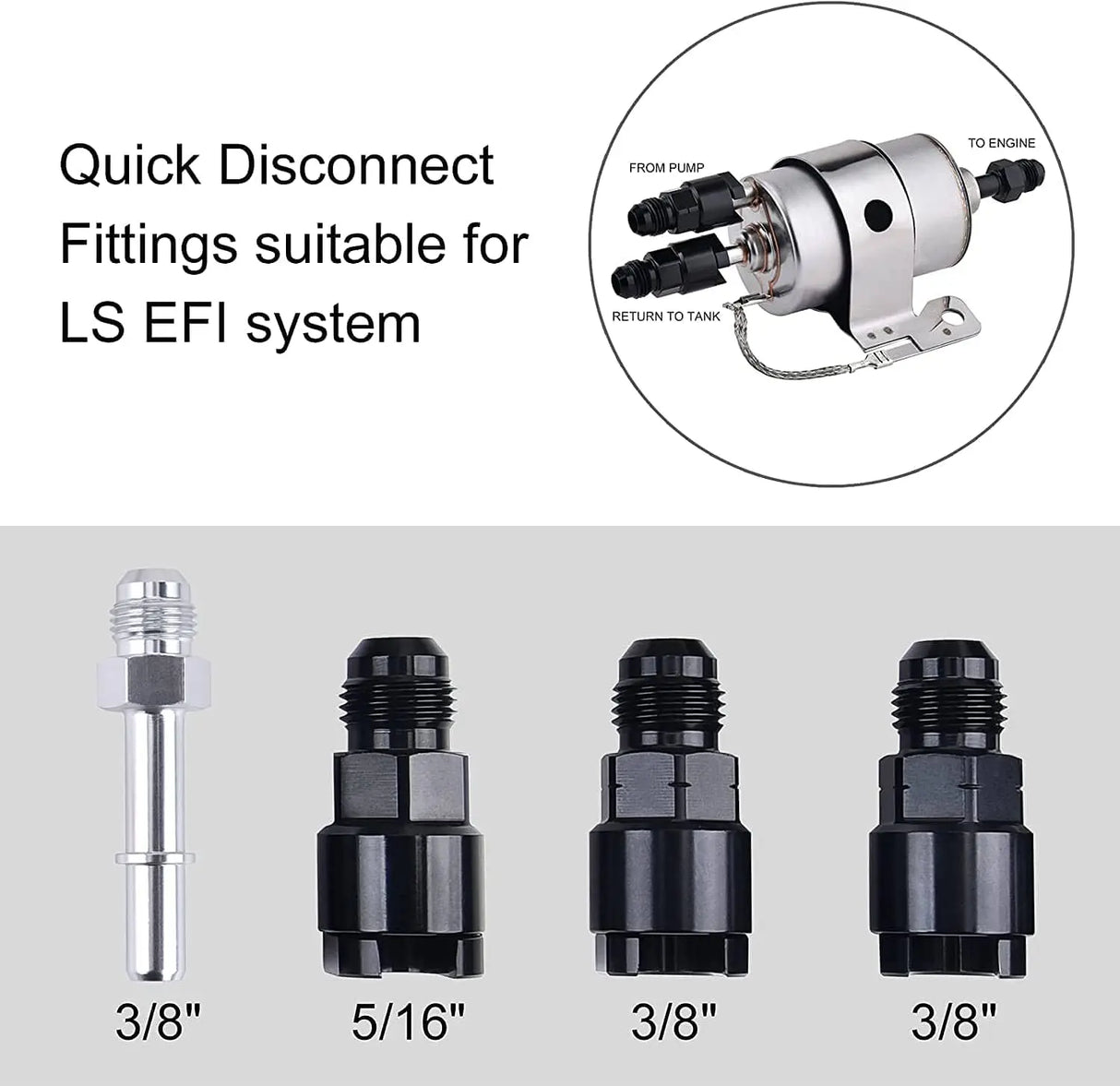 Complete LS Fuel Line & Fitting Kit -W/O Filter-Regulator