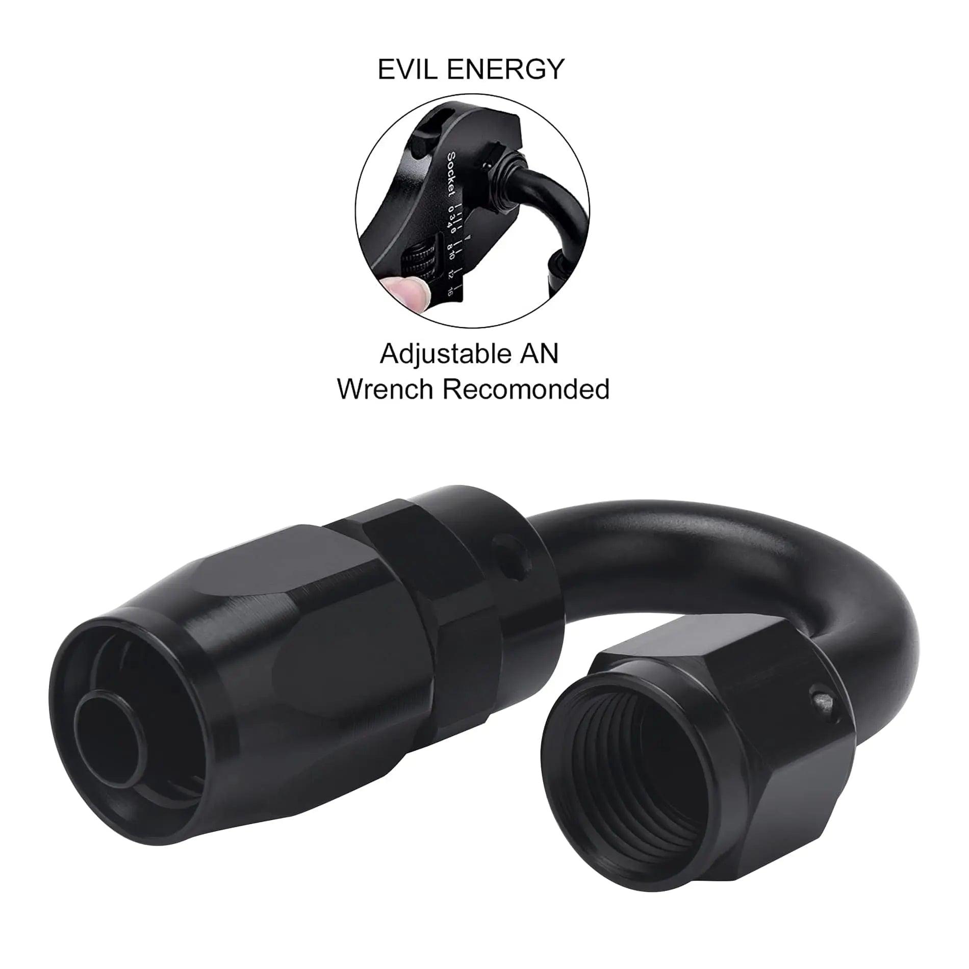 Evilenergy EVIL ENERGY 6AN Hose End Fitting 180 Degree Swivel Aluminum