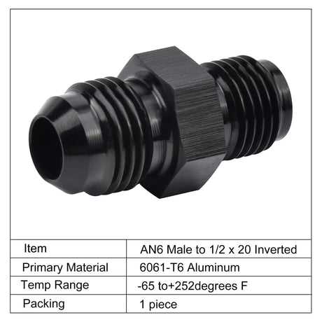 Evilenergy EVIL ENERGY 6AN Male to Inverted Flare Thread Fitting Adapter Straight