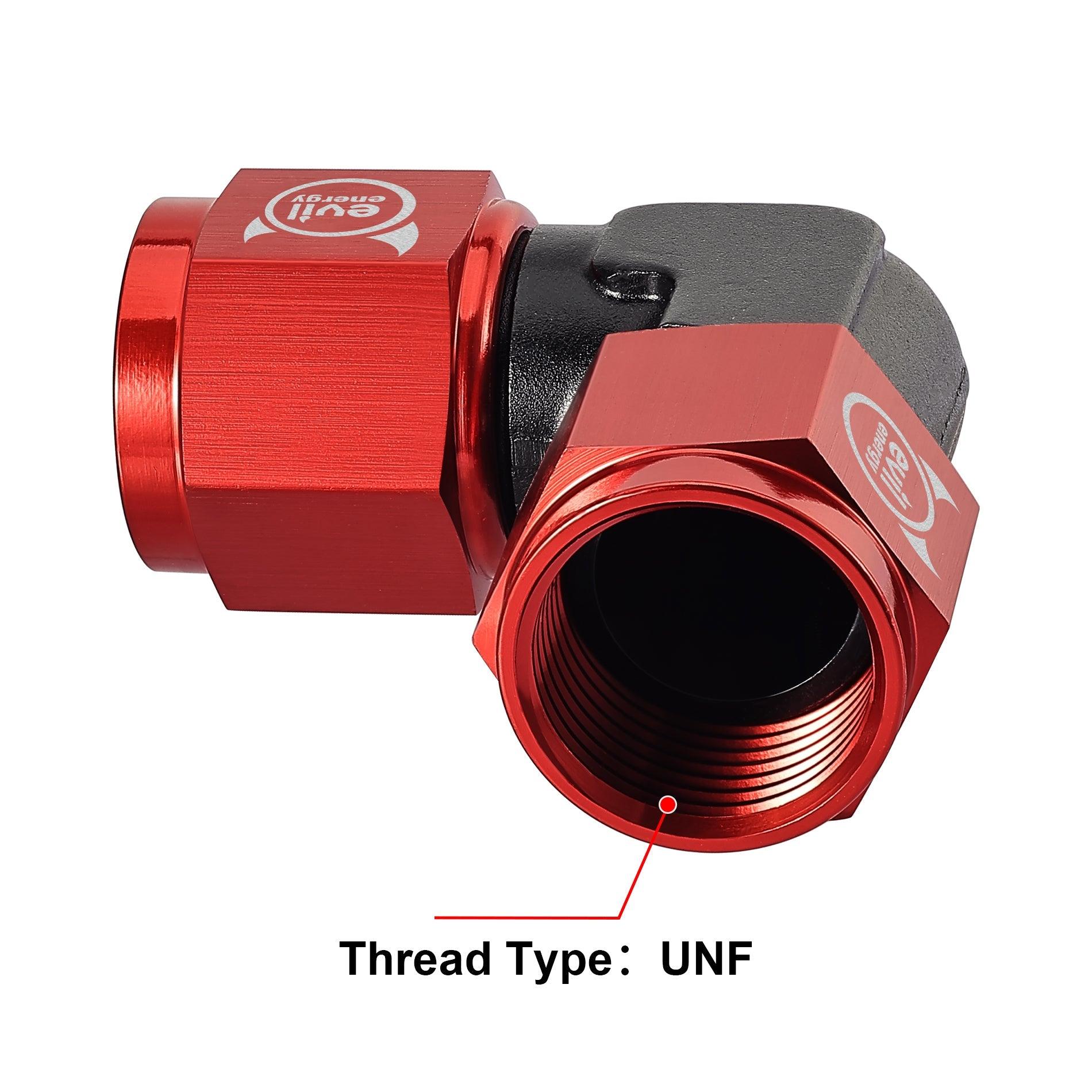 EVIL ENERGY AN Female 90 Degree Low Profile Swivel Coupler Union Red&Black Fitting Adapter Aluminum