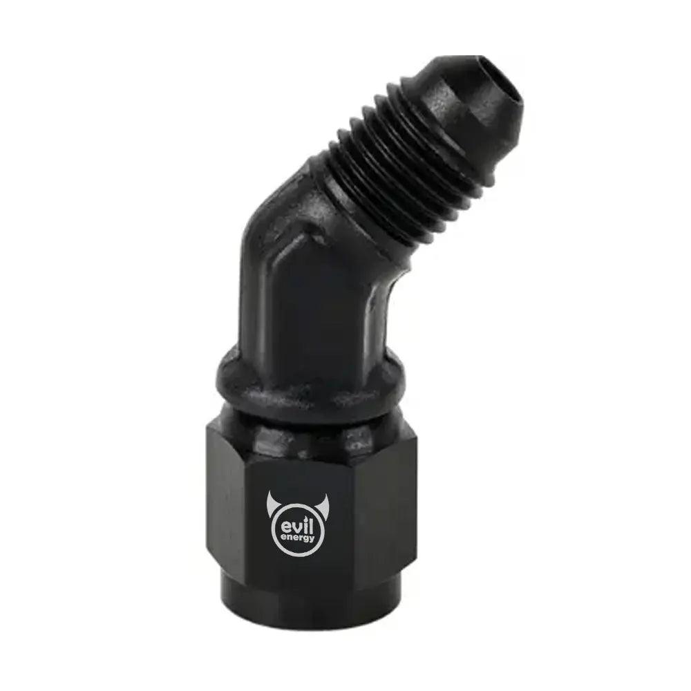 Evilenergy EVIL ENERGY AN Female to AN Male Flare 45 Degree Swivel Fitting Adapter Aluminium Black（3/4/6/8/10AN）