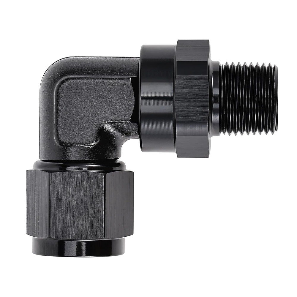 EVIL ENERGY AN Female to NPT Pipe Swivel 90 Degree Fitting Adapter