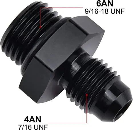 Evilenergy EVIL ENERGY 4/6/8/10/12AN Flare to AN ORB Male Fuel Rail Adapter Fitting Black 2PCS/4PCS