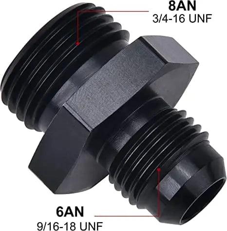 Evilenergy EVIL ENERGY 4/6/8/10/12AN Flare to AN ORB Male Fuel Rail Adapter Fitting Black 2PCS/4PCS