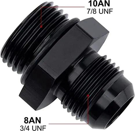 Evilenergy EVIL ENERGY 4/6/8/10/12AN Flare to AN ORB Male Fuel Rail Adapter Fitting Black 2PCS/4PCS