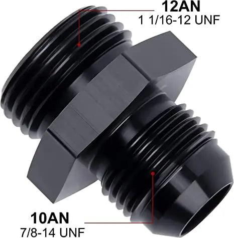 Evilenergy EVIL ENERGY 4/6/8/10/12AN Flare to AN ORB Male Fuel Rail Adapter Fitting Black 2PCS/4PCS