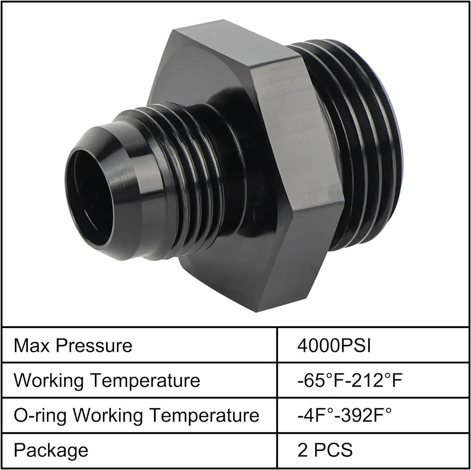 EVIL ENERGY AN Flare to AN ORB Male Fuel Rail Adapter Fitting 2PCS