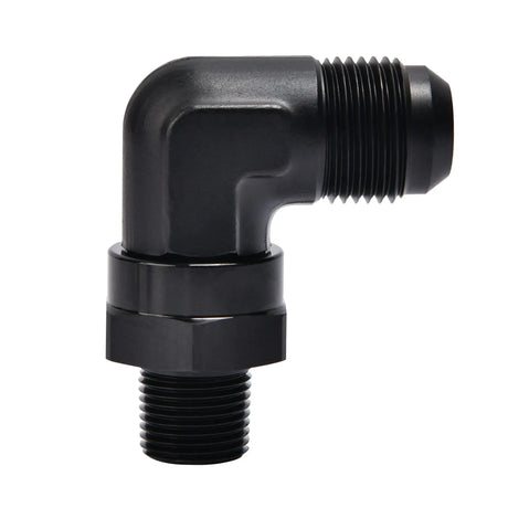 Evilenergy EVIL ENERGY AN Male Flare to NPT 90° Swivel Fitting Adapter Aluminum Black