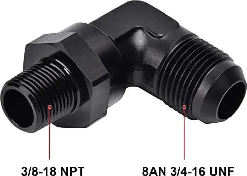 Evilenergy EVIL ENERGY AN Male Flare to NPT 90° Swivel Fitting Adapter Aluminum Black