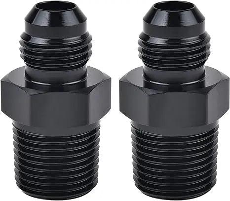 Evilenergy EVIL ENERGY AN Male Flare to NPT Pipe Fitting Adapter Aluminum Straight Black 2PCS/4PCS