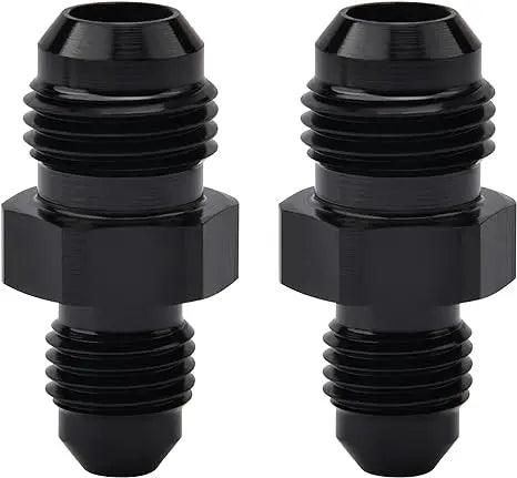 Evilenergy EVIL ENERGY AN Male to AN Male Flare Coupler Union Straight Fuel Hose Adapter Fitting Black 2PCS