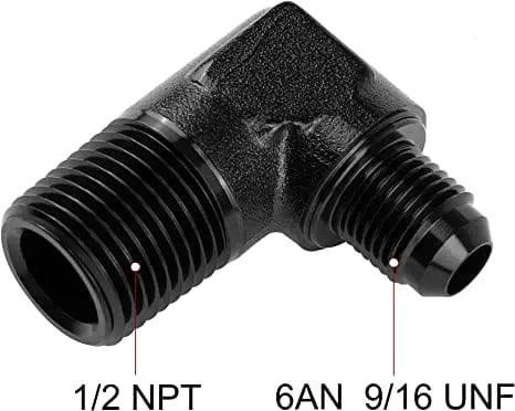 Evilenergy EVIL ENERGY AN to NPT Male 90 Degree Fitting Adapter Aluminum