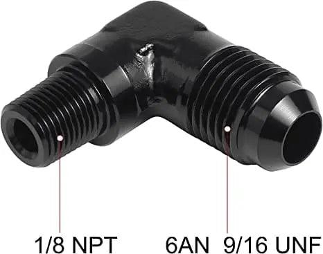 Evilenergy EVIL ENERGY AN to NPT Male 90 Degree Fitting Adapter Aluminum