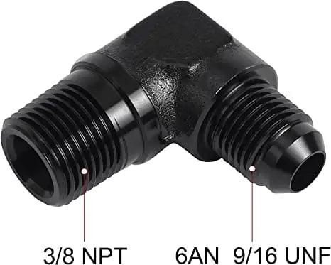 Evilenergy EVIL ENERGY AN to NPT Male 90 Degree Fitting Adapter Aluminum