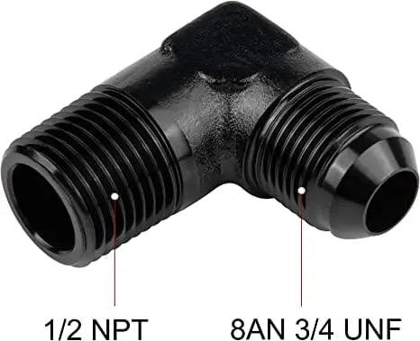 Evilenergy EVIL ENERGY AN to NPT Male 90 Degree Fitting Adapter Aluminum