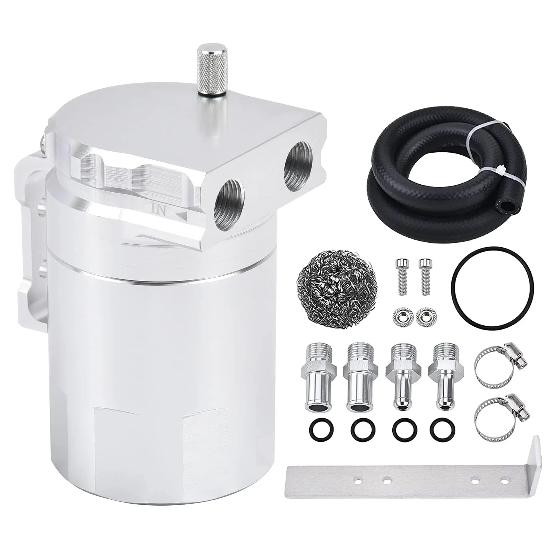 YIEXOVA 300ml Oil Catch Can - Universal Aluminum Baffled Oil Separator With Hoses