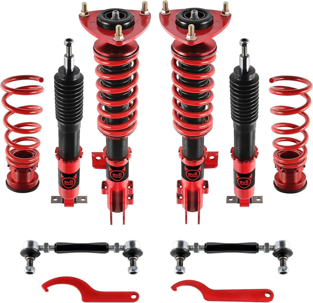 EVIL ENERGY EVIL ENERGY Coilovers Suspension Kit Coilovers Compatible for Ford Mustang 2015-2021 Height Adjustable Coilovers Lowering Kit Twin-Tube Coilover Shocks for Comfortable Ride