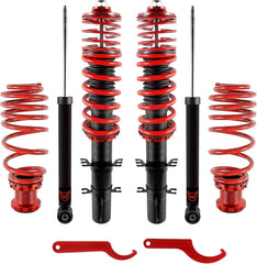 EVIL ENERGY EVIL ENERGY Coilovers Suspension Kit Coilovers Compatible for VW Golf MK4 1998-2007 VW Beetle 1998-2010 Seat Leon 1999-2006 VW Jetta MK4 1999-2005 Height Adjustable Coilovers Lowering Kit