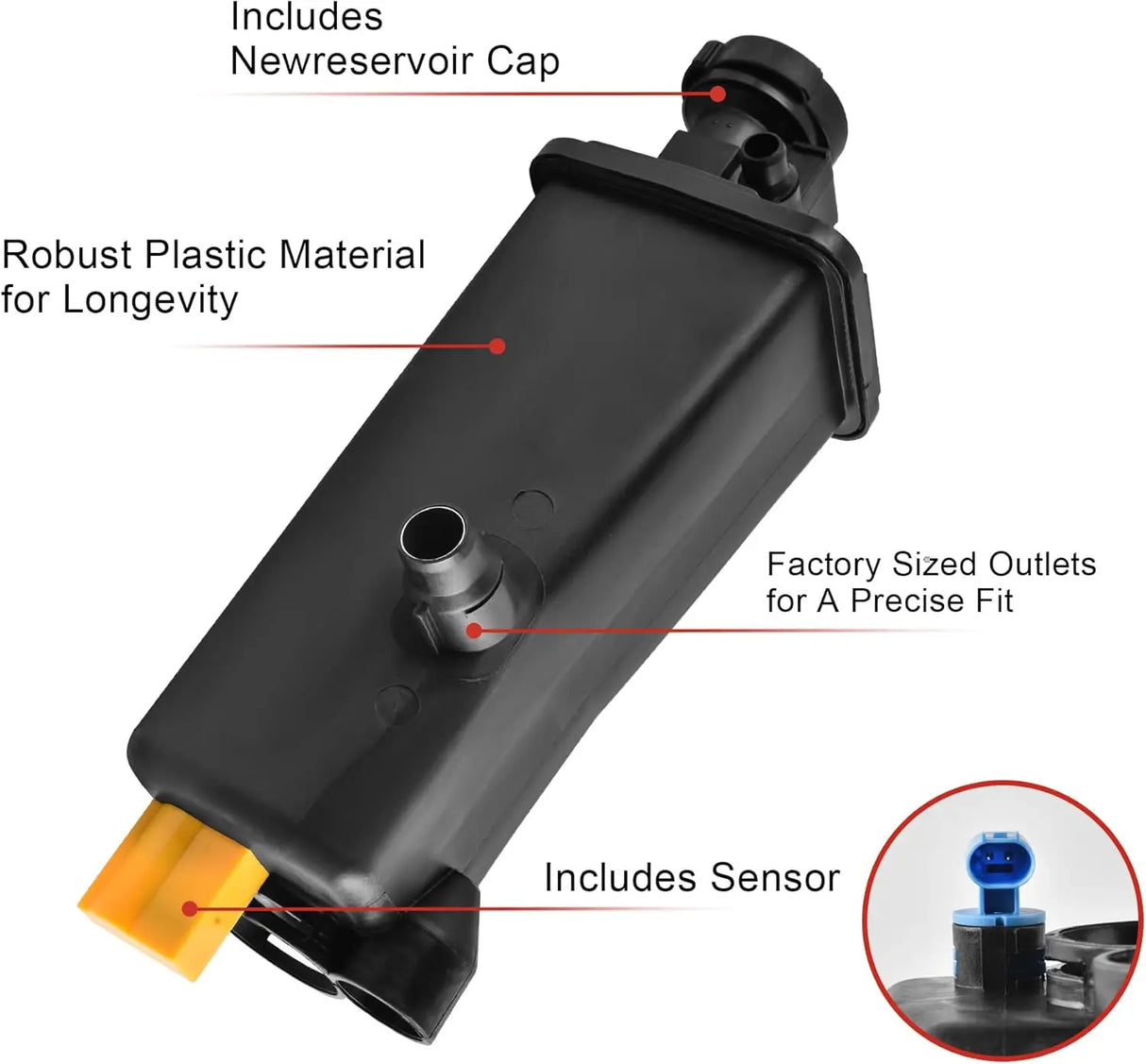 EVIL ENERGY EVIL ENERGY Coolant Reservoir Tank with Cap Compatible with BMW X3 X5 323i 323Ci 325i 325xi 325Ci 328i 328Ci 330i 330xi 330Ci,Replacement for 17117573781