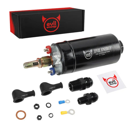 EVIL ENERGY External Inline Fuel Pump Electric 300LPH High Flow 12V Universal [1PC]