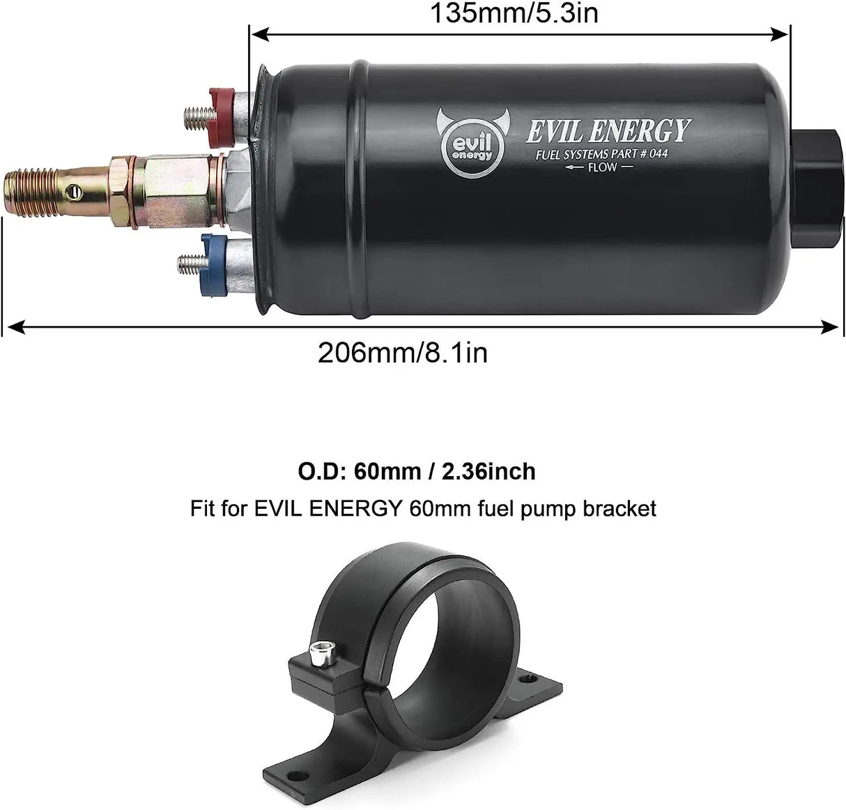 EVIL ENERGY 12V Electric Universal External Inline Fuel Pump Kit