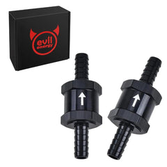 EVILENERGY EVIL ENERGY Fuel Check Valve One Way Inline Non Return Diesel Gasoline Black 2PCS