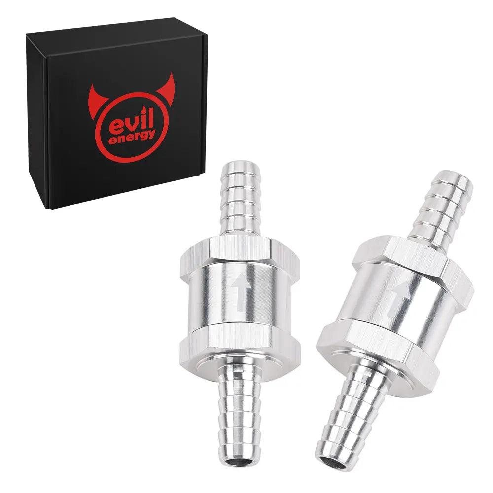 CarBole 3/8" Inline Fuel Check Valve (2-Pack) - One Way Non-Return For Gasoline & Diesel - 10mm Aluminum
