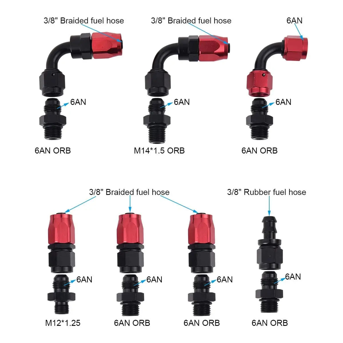 EVIL ENERGY Fuel Pressure Regulator 6AN EFI Bypass Return Adjustable  30-70psi Black&Red