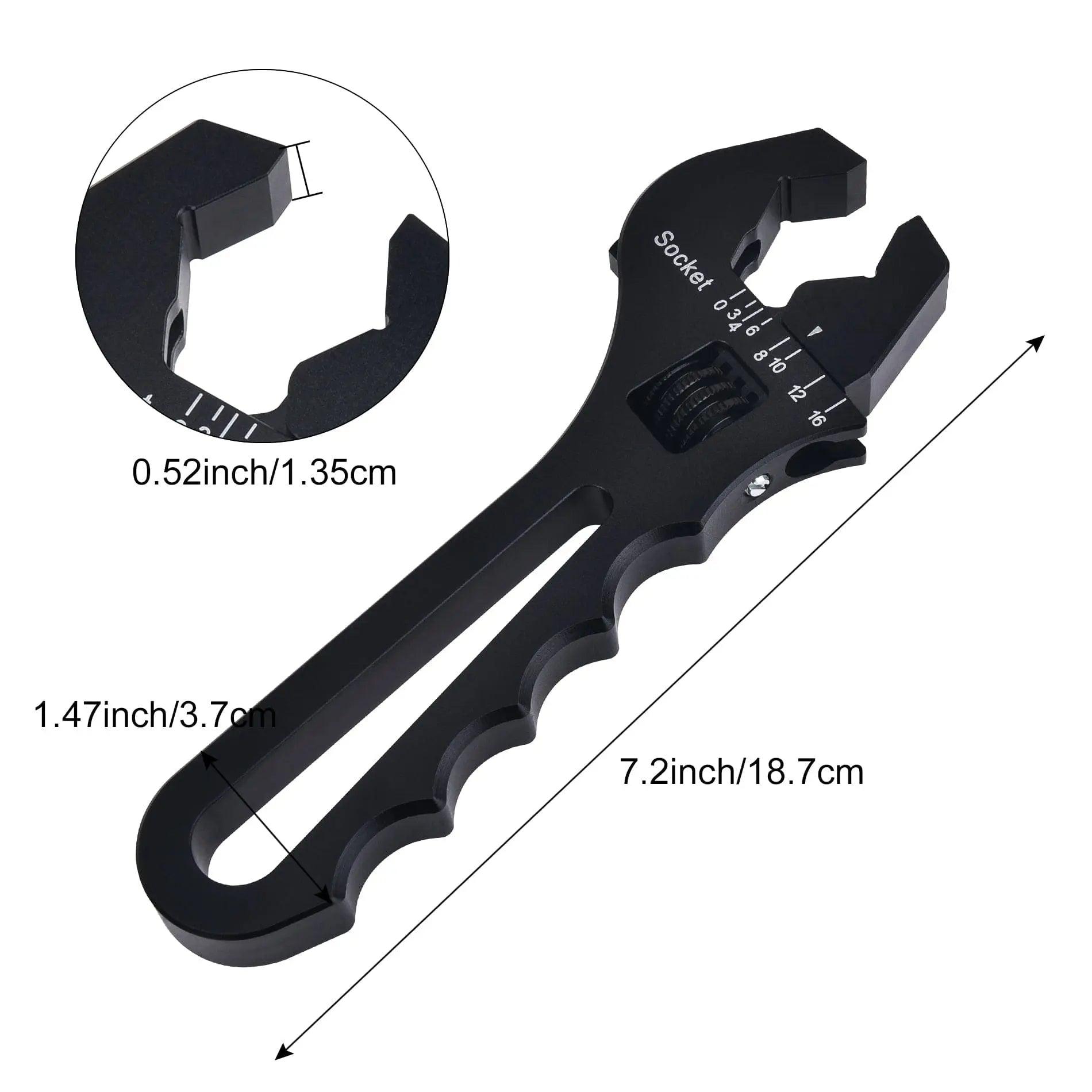 EVIL ENERGY Hose Fitting Adjustable Wrench  3AN-16AN Spanner Lightweight Aluminum