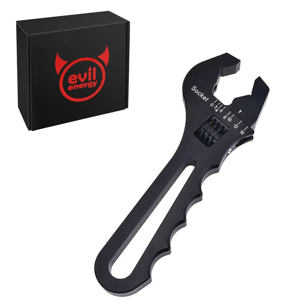 Evilenergy EVIL ENERGY Hose Fitting Adjustable Wrench  3AN-16AN Spanner Lightweight Aluminum[Black]