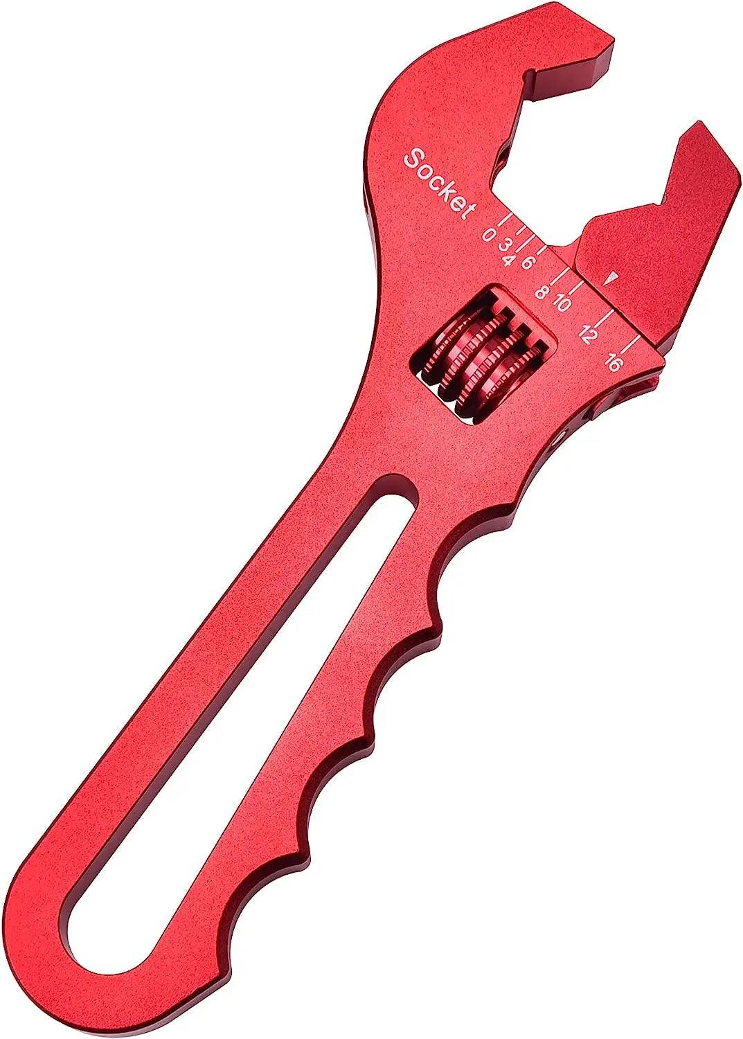 Evilenergy EVIL ENERGY Hose Fitting Adjustable Wrench  3AN-16AN Spanner Lightweight Aluminum[Red]