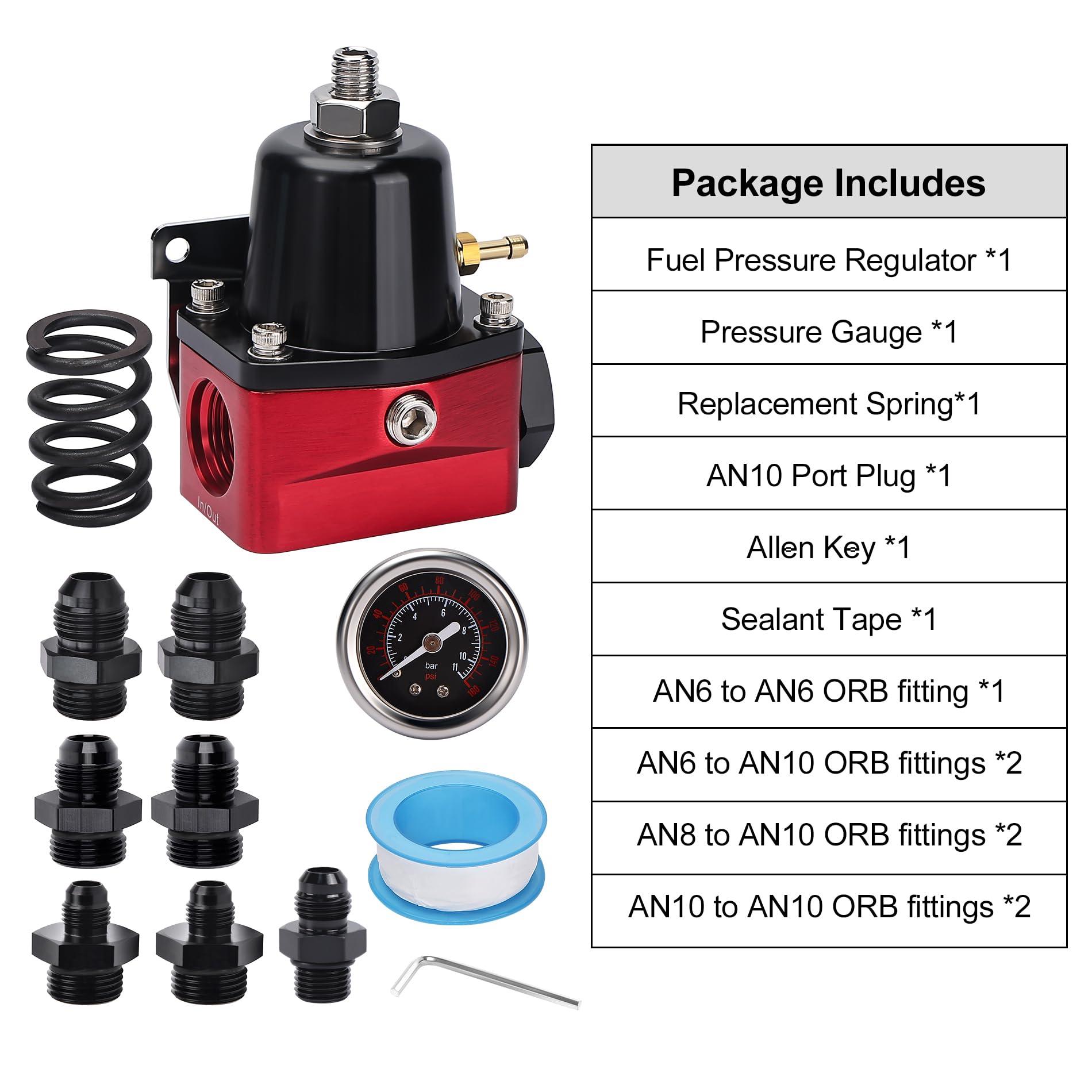 EVIL ENERGY LS Swap Fuel Kit | Fuel Filter|6AN 20FT Fuel Hose |20-120PSI Regulator | 300LPH High Flow Fuel Pump For LS Swap EFI Systems and More