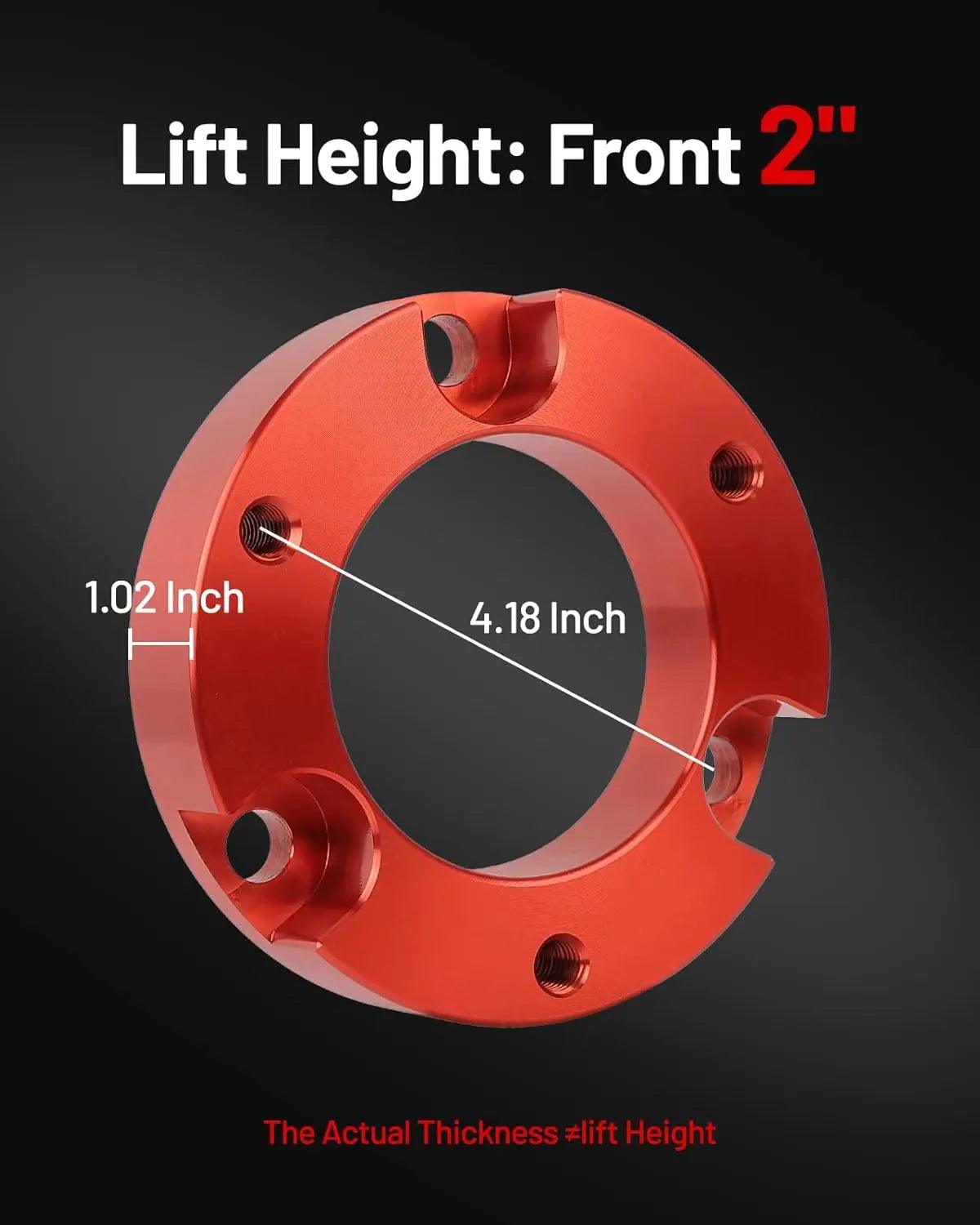 EVIL ENERGY EVIL ENERGY Leveling Lift Kit For Toyota 2005-2023 Tacoma 2WD 4WD (6 lugs only) 2003-2023 4Runner and 2007-2015 FJ Cruise Front Suspension Strut Spacers(2-3 inch)