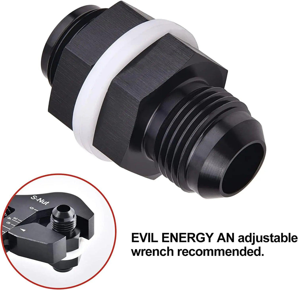 AN-8 Straight Bulkhead Fuel Cell Fitting Adapter – O-Ring Sealed For Secure Fuel Lines