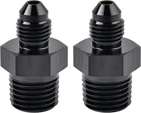 Evilenergy EVIL ENERGY Male Flare to NPT Pipe Fitting Adapter Aluminum Straight Black 2PCS/4PCS