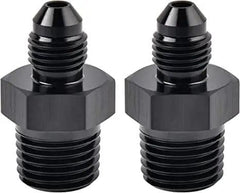 Evilenergy EVIL ENERGY Male Flare to NPT Pipe Fitting Adapter Aluminum Straight Black 2PCS/4PCS