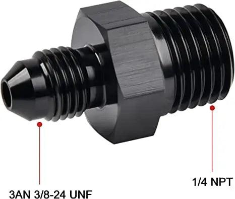 Evilenergy EVIL ENERGY Male Flare to NPT Pipe Fitting Adapter Aluminum Straight Black 2PCS/4PCS