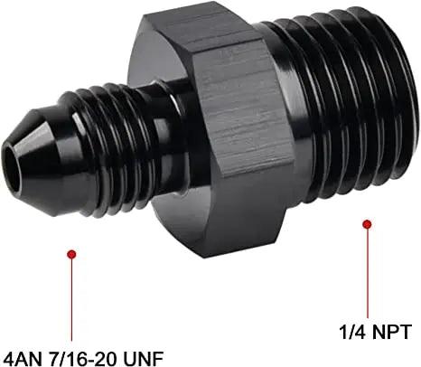 Evilenergy EVIL ENERGY Male Flare to NPT Pipe Fitting Adapter Aluminum Straight Black 2PCS/4PCS