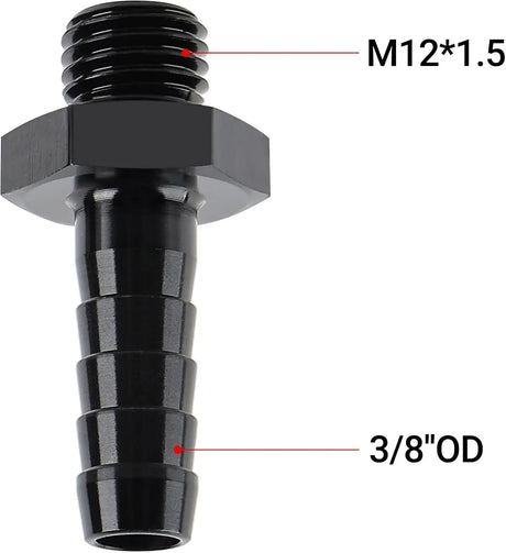 EVIL ENERGY EVIL ENERGY Male to Hose Barb Fuel Oil Pump Inlet Straight Fitting Barb Fitting Bare with Aluminium Washer