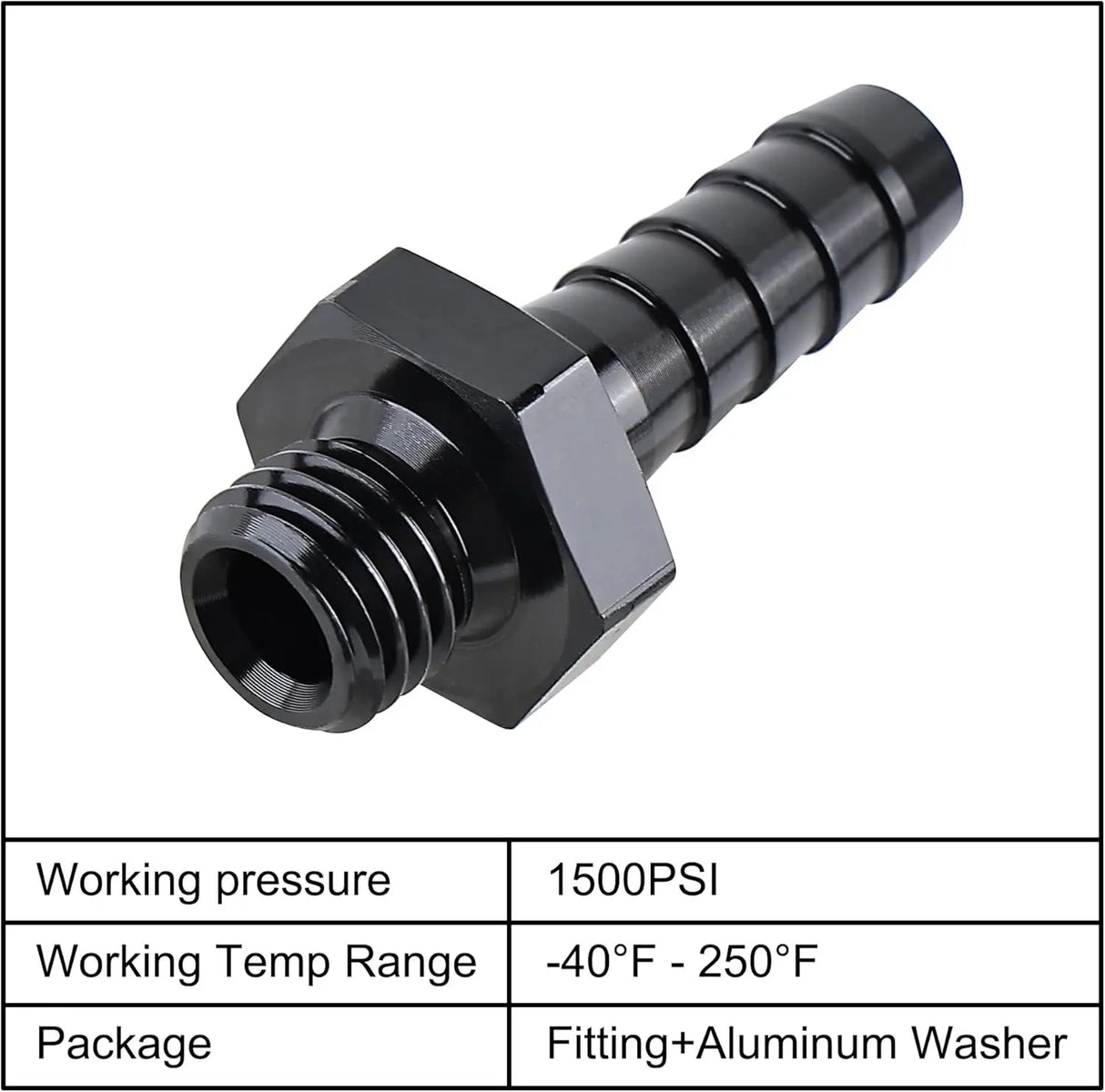 EVIL ENERGY EVIL ENERGY Male to Hose Barb Fuel Oil Pump Inlet Straight Fitting Barb Fitting Bare with Aluminium Washer